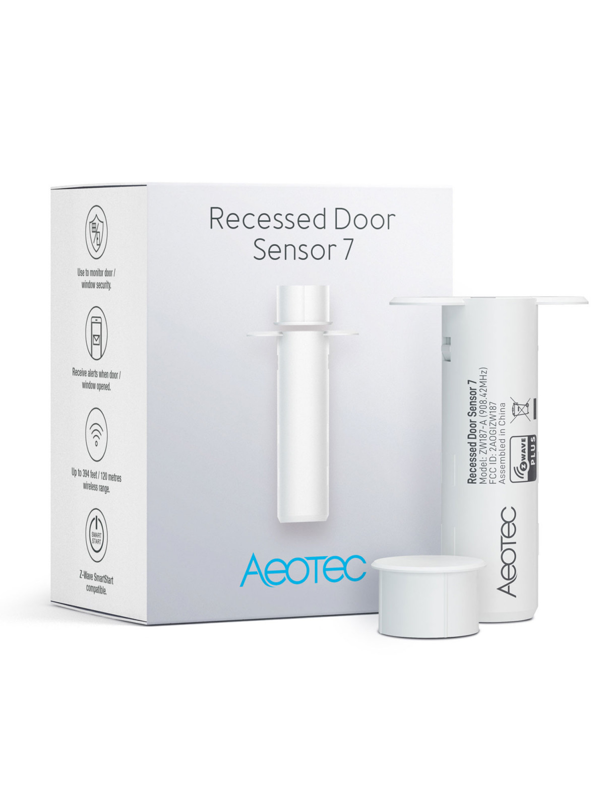 Aeotec ZW187 "Recessed Door Sensor" - Capteur d'ouverture de porte à encastrer Z-Wave+ V2