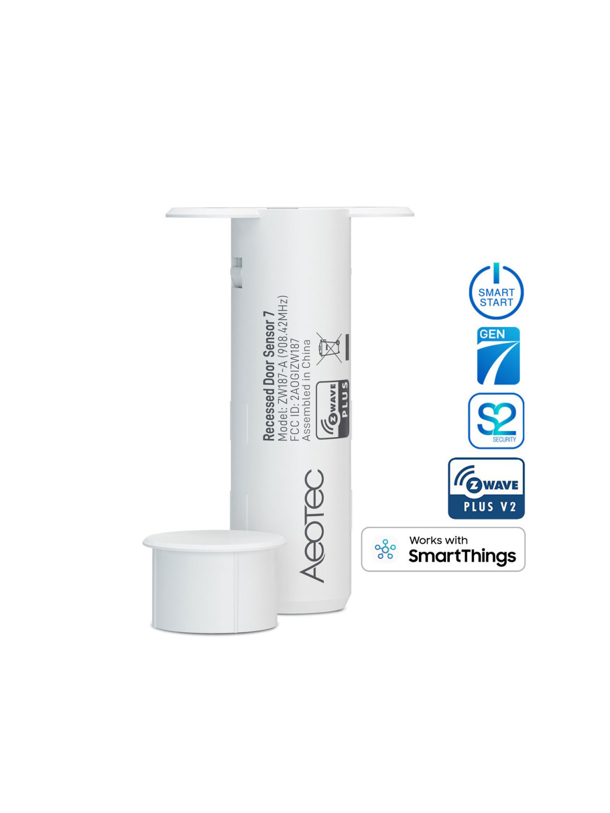 Aeotec ZW187 "Recessed Door Sensor" - Capteur d'ouverture de porte à encastrer Z-Wave+ V2