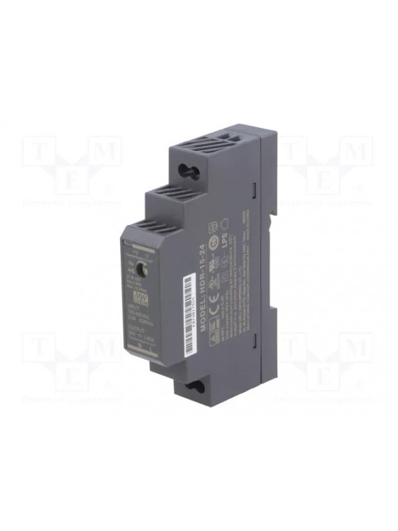 Alimentation rail DIN 24V 0,63A compatible Fibaro FGBS, GCE ECO-DEVICES, etc. - MeanWell HDR-15-24