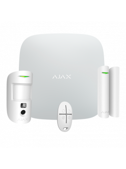 AJAX "Hub2Kit Cam" Pack Alarme Sans Fil GPRS+RJ45 + Détecteur de mouvements avec photo + Détecteur d'ouverture + Télécommande