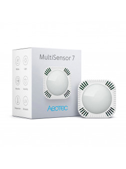 Aeotec ZWA024 "MultiSensor 7" - Capteur 6 en 1 (mouvement, température, humidité, luminosité, vibration et UV) Z-Wave+ V2