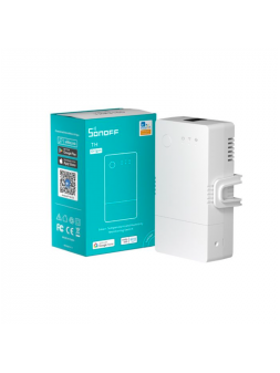 Sonoff TH16 Origin THR316 - Contacteur 16A WiFi + surveillance température/humidité, support DIN - Compatible eWelink