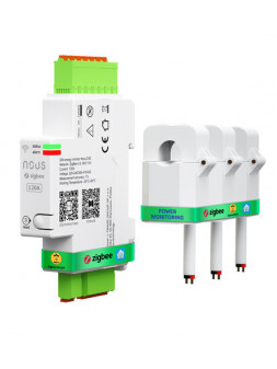 NOUS D4Z - Compteur / Mesure de consommation énergétique par pince ampèremétrique (3x120A) pour système monophasé ou triphasé