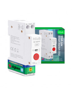 NOUS D3Z - Contacteur ZigBee 25A + Mesure de consommation, au format DIN pour tableau électrique