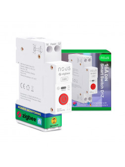 NOUS D1Z - Contacteur ON/OFF ZigBee 16A + Mesure de consommation, au format DIN pour tableau électrique