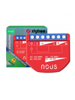 NOUS B2Z - Micromodule ZigBee 1 sortie ON/OFF 16A + mesure de consommation - Compatible Tuya, Jeedom, HomeAssistant, etc...