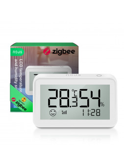 NOUS E6 - Capteur de température et d'humidité ZigBee avec écran LCD - Compatible Tuya, Lidl Home, Jeedom, HomeAssistant, etc..