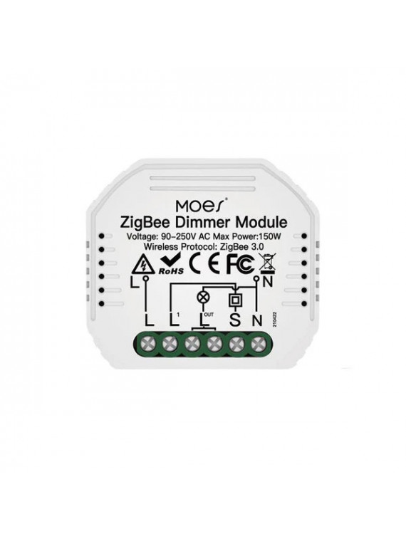 Moes "ZM-105-MS" - Micromodule ZigBee variateur de lumière - Compatible Tuya, Lidl Home, Jeedom, HomeAssistant, etc...