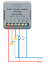 Moes "ZM-105B-M-MS" - Micromodule Mini ZigBee double variateur de lumière - Compatible Tuya, Lidl Home, Jeedom, HomeAssistant,
