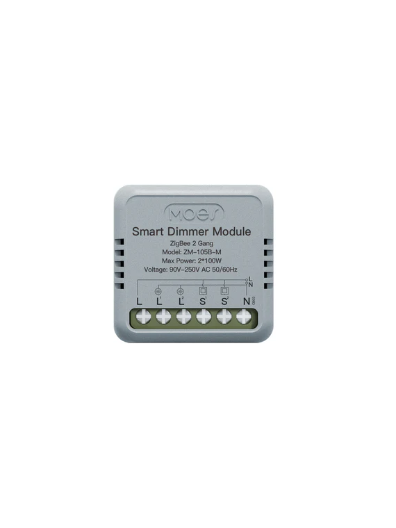 Moes "ZM-105B-M-MS" - Micromodule Mini ZigBee double variateur de lumière - Compatible Tuya, Lidl Home, Jeedom, HomeAssistant,