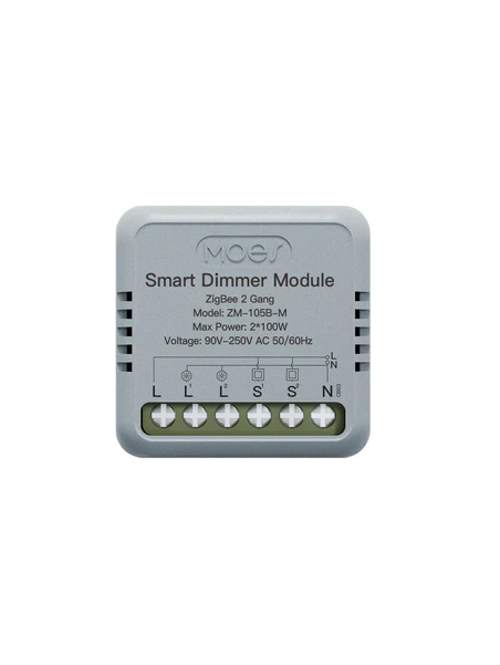 Moes "ZM-105B-M-MS" - Micromodule Mini ZigBee double variateur de lumière - Compatible Tuya, Lidl Home, Jeedom, HomeAssistant,