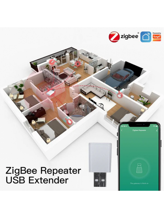 Moes "ZZJ-JM-MS" - Répéteur/Routeur ZigBee alimenté par USB, compatible Tuya Smart Life, Lidl Home, etc...