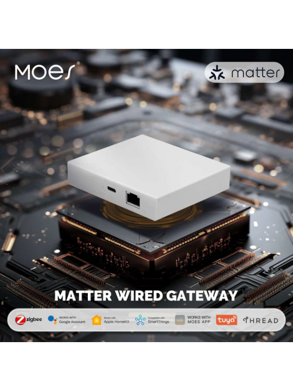 Moes "MZHUB-MS" - Passerelle (box) domotique Ethernet - ZigBee 3 pour Tuya Smart Life + Matter Over Thread