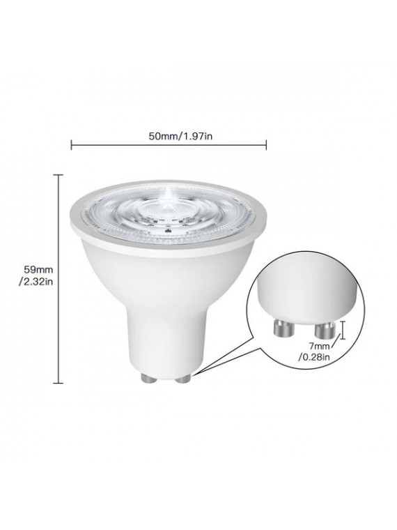Moes "ZB-TD5-RCW-GU10-MS" - Ampoule ZigBee GU10 couleur RGBW + blanc chaud et froid - Compatible Tuya Smart Life