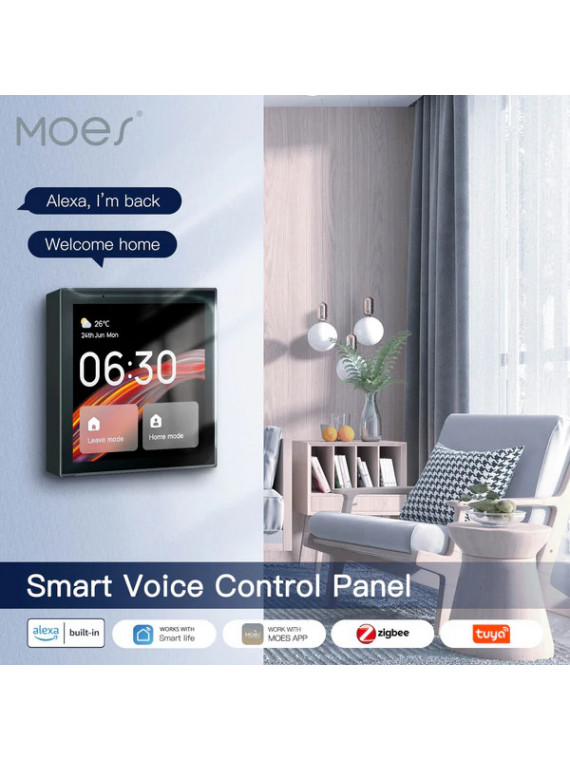 Moes "CCP-TY-EU-LN-MS" - Panneau de commande tactile mural WiFi avec passerelle ZigBee intégrée Moes "CCP-TY-EU-LN-MS" - Panneau de commande tactile mural WiFi avec passerelle ZigBee intégrée