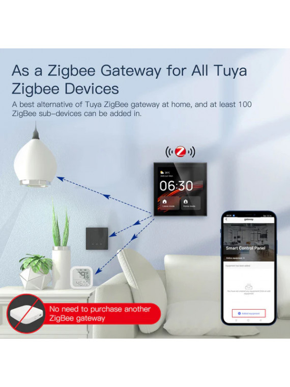 Moes "CCP-TY-EU-LN-MS" - Panneau de commande tactile mural WiFi avec passerelle ZigBee intégrée Moes "CCP-TY-EU-LN-MS" - Panneau de commande tactile mural WiFi avec passerelle ZigBee intégrée