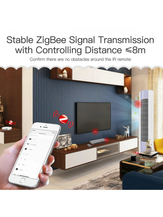 Moes "ZR-X-R11-A-MS" - Émetteur, Télécommande, Contrôleur universelle Infrarouge ZigBee - Compatible Tuya, Jeedom, HomeAssistant