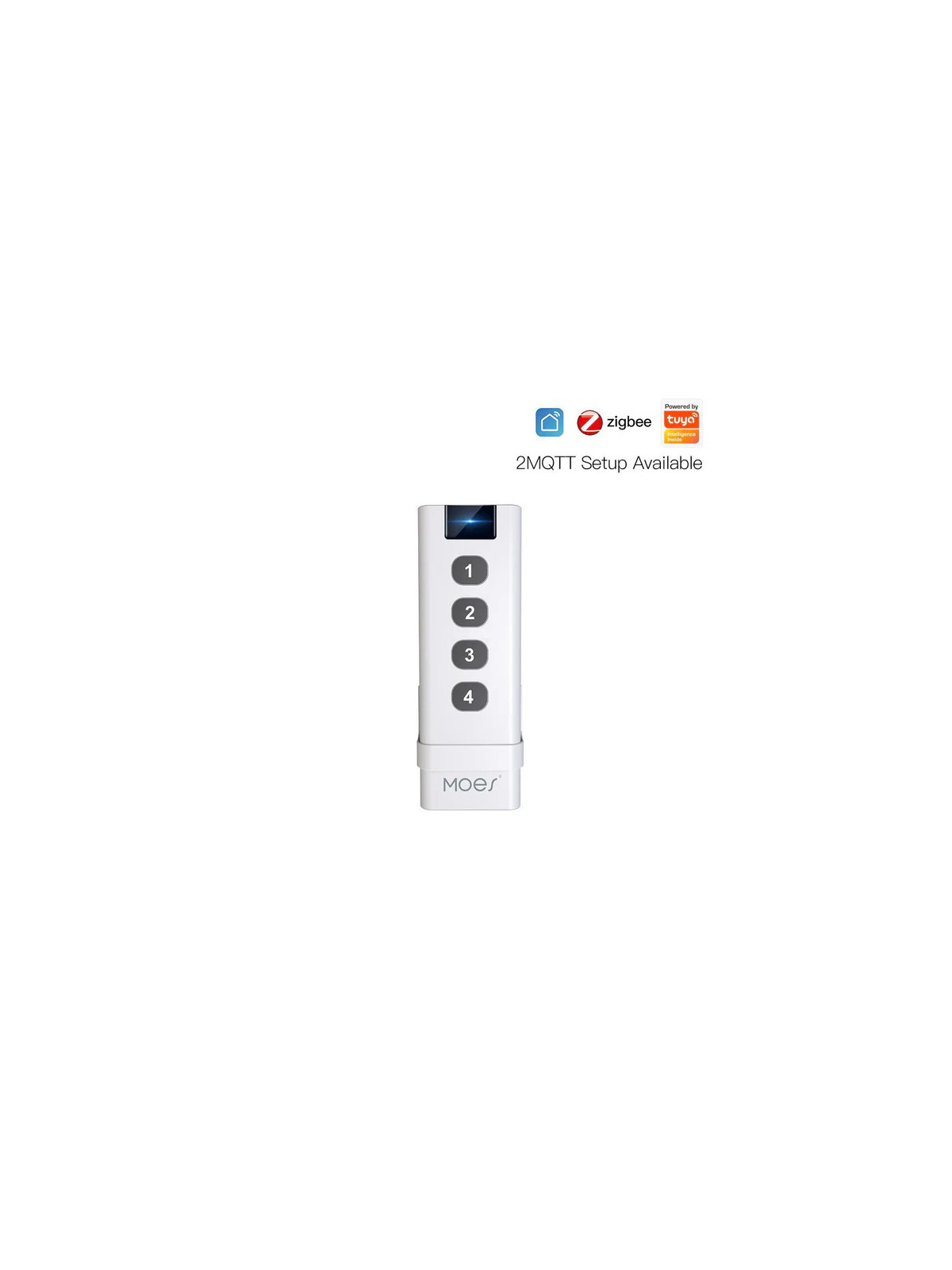 Moes "ZS-SR4-2169-MS" - Télécommande ZigBee 4 boutons (12 scénarios) - Compatible Tuya Smart Life