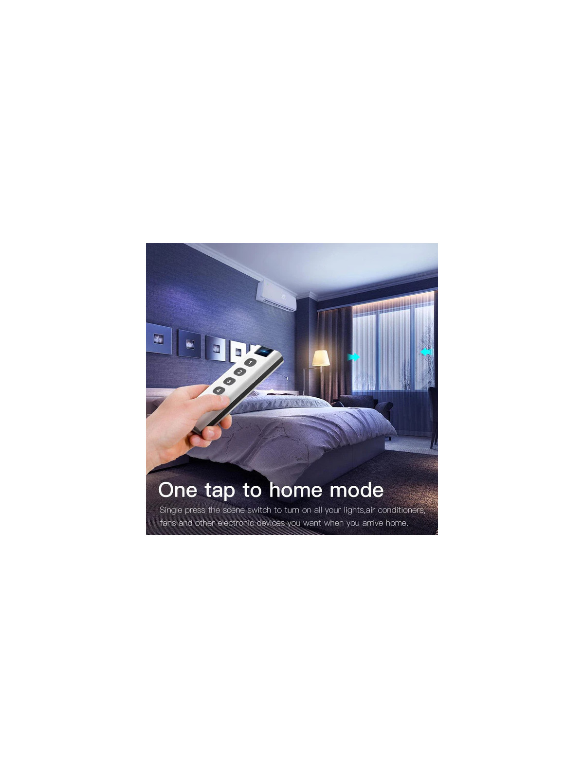 Moes "ZS-SR4-2169-MS" - Télécommande ZigBee 4 boutons (12 scénarios) - Compatible Tuya Smart Life