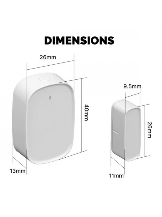 Moes "ZSS-S01-GWM-C-MS" - Détecteur d'ouverture de porte et fenêtre ZigBee - Compatible Tuya Smart Life