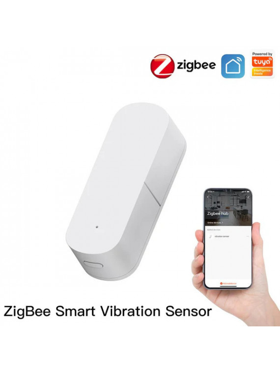 Moes "ZSS-Z-VBR-A-EN" - Détecteur de vibration ZigBee - Compatible Tuya Smart Life, Lidl Home, Jeedom etc...