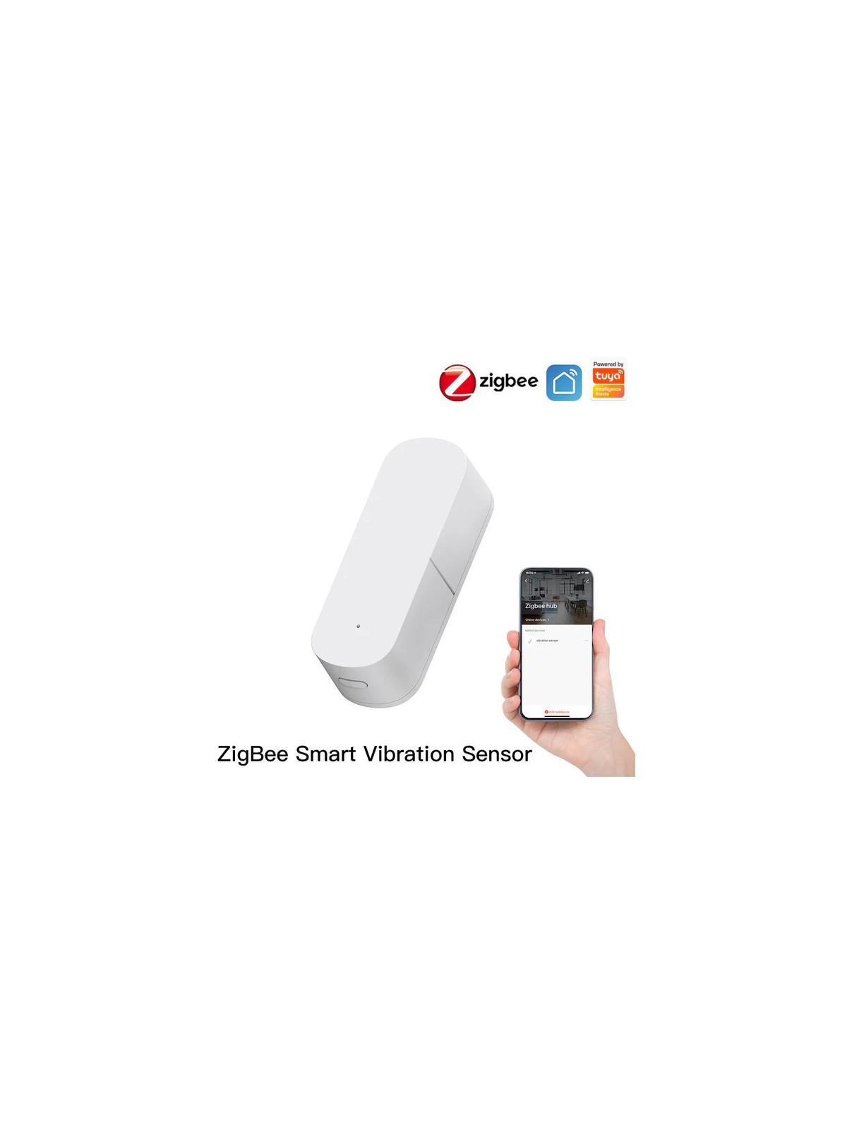 Moes "ZSS-Z-VBR-A-EN" - Détecteur de vibration ZigBee - Compatible Tuya Smart Life, Lidl Home, Jeedom etc...
