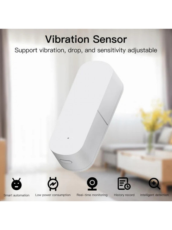 Moes "ZSS-Z-VBR-A-EN" - Détecteur de vibration ZigBee - Compatible Tuya Smart Life, Lidl Home, Jeedom etc...