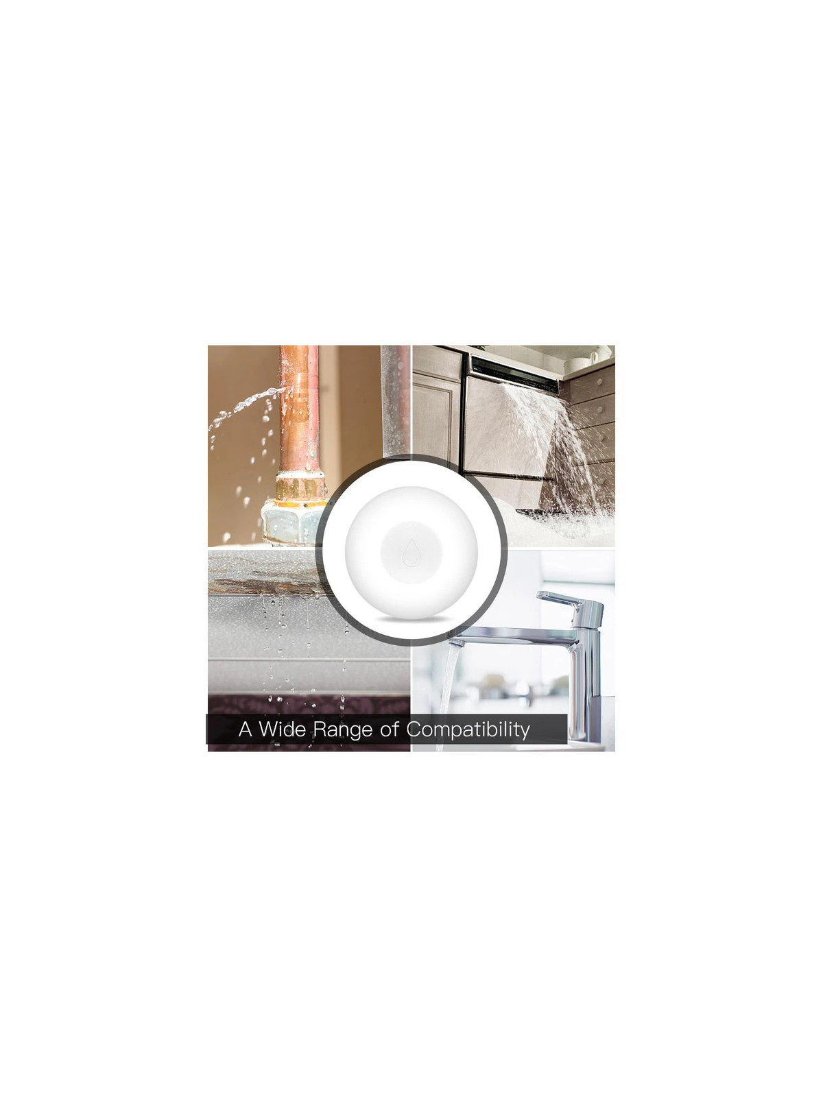 Moes "ZSS-QY-WL-C-MS" - Détecteur d'inondation / fuite d'eau ZigBee - Compatible Tuya Smart Life, Lidl Home, Jeedom etc...