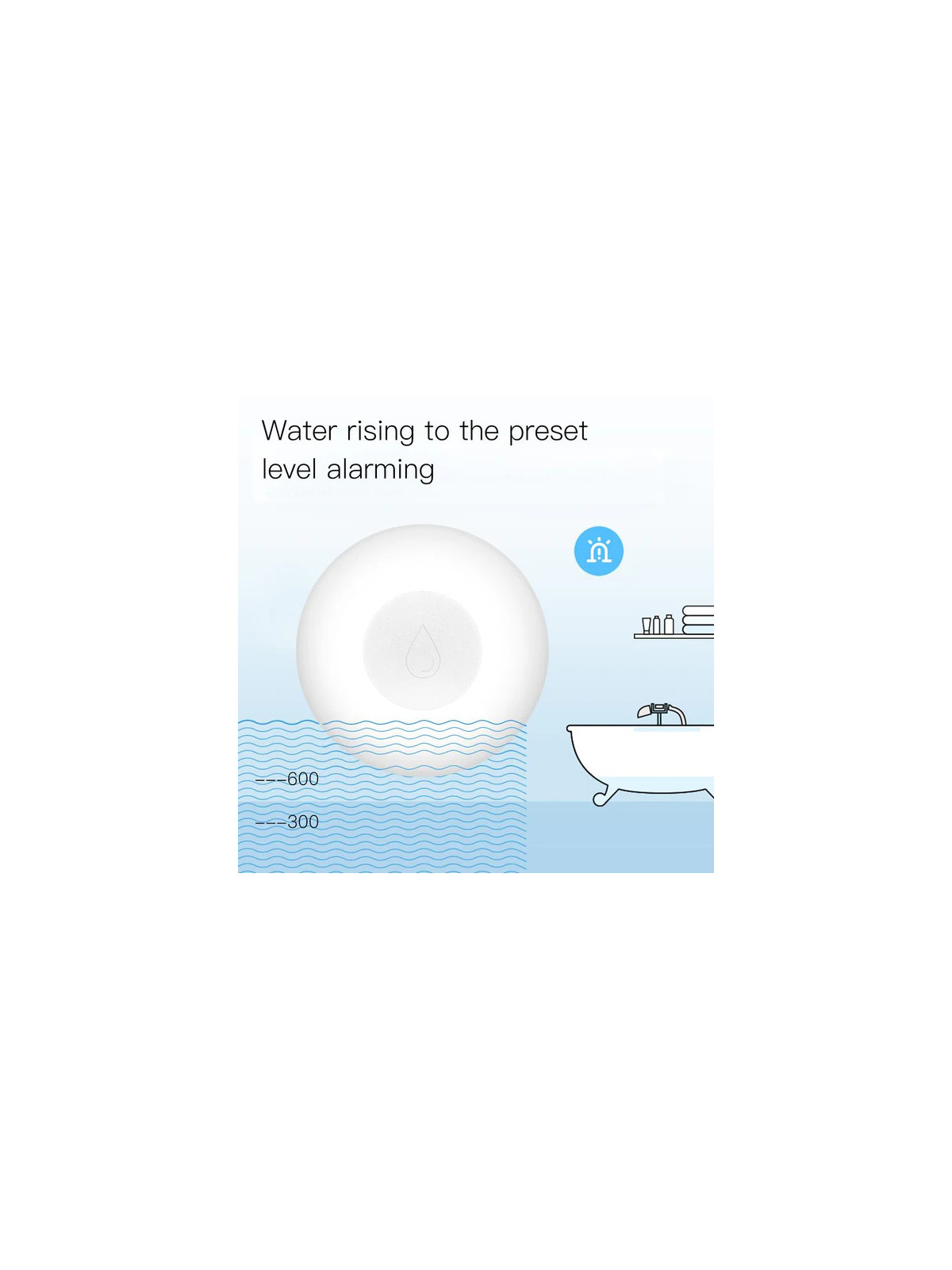 Moes "ZSS-QY-WL-C-MS" - Détecteur d'inondation / fuite d'eau ZigBee - Compatible Tuya Smart Life, Lidl Home, Jeedom etc...