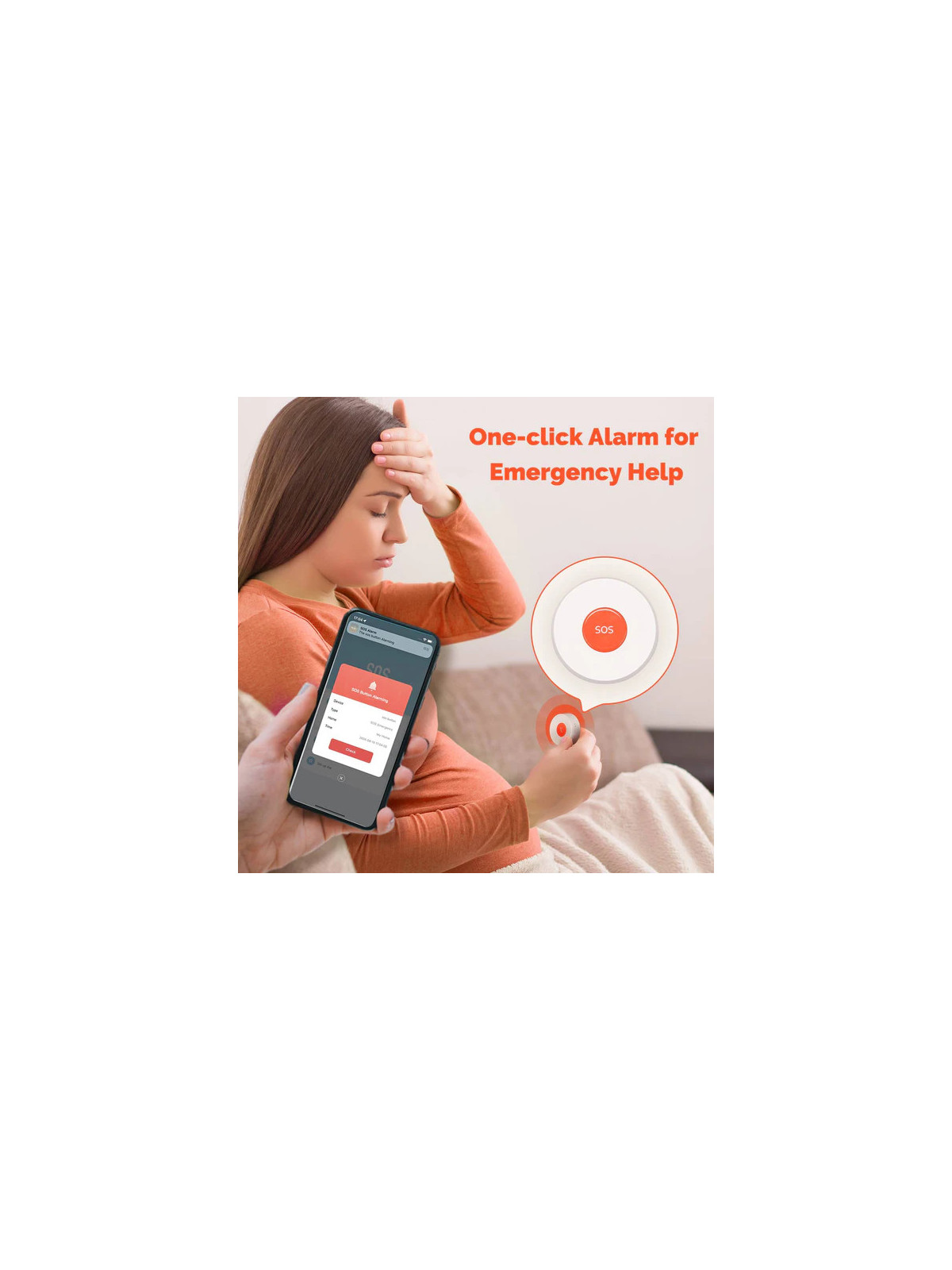 Moes "ZSS-Z-SOS-C-EN" - Bouton d'urgence / SOS / Déclencheur de scène ZigBee - Compatible Tuya Smart Life