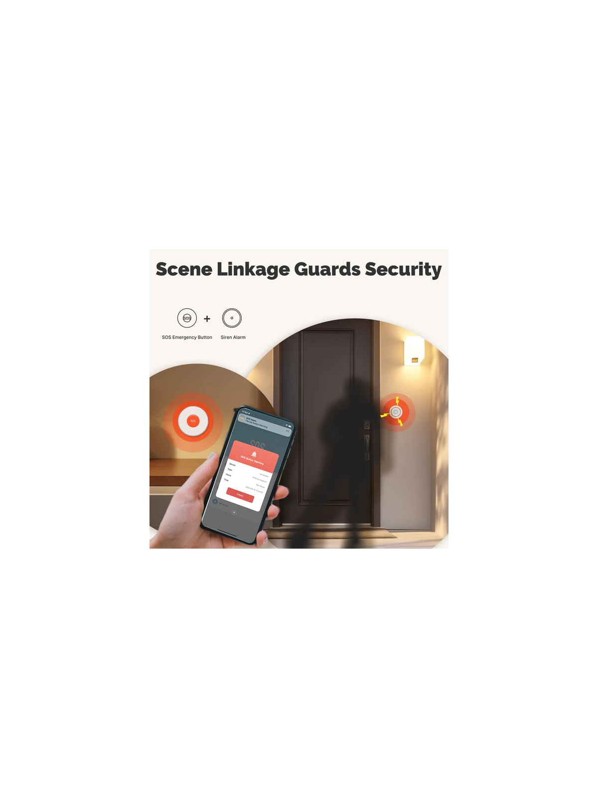 Moes "ZSS-Z-SOS-C-EN" - Bouton d'urgence / SOS / Déclencheur de scène ZigBee - Compatible Tuya Smart Life