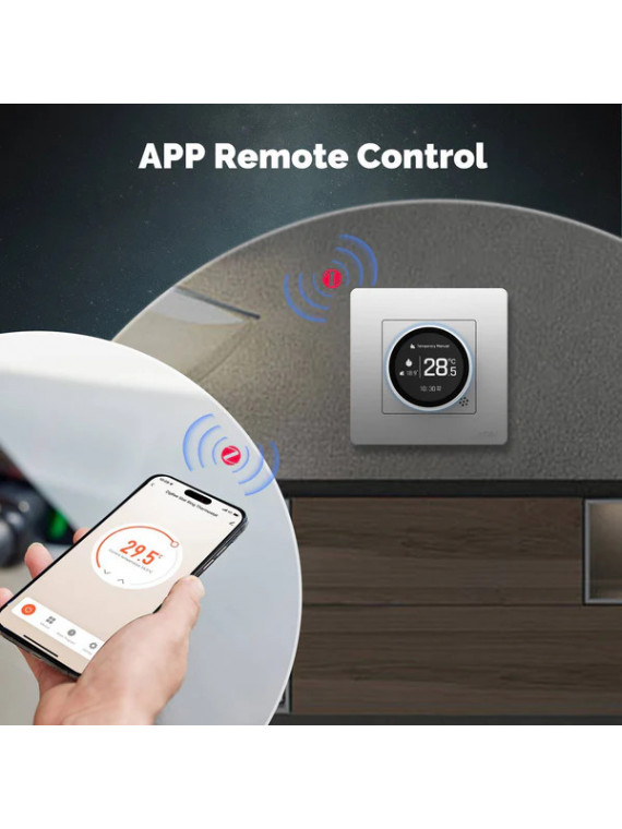 Moes "ZHT-SR-GA-XX-MS" - Thermostat ZigBee pour plancher chauffant Hydraulique - Compatible Tuya Smart Life, Lidl Home, Jeedom