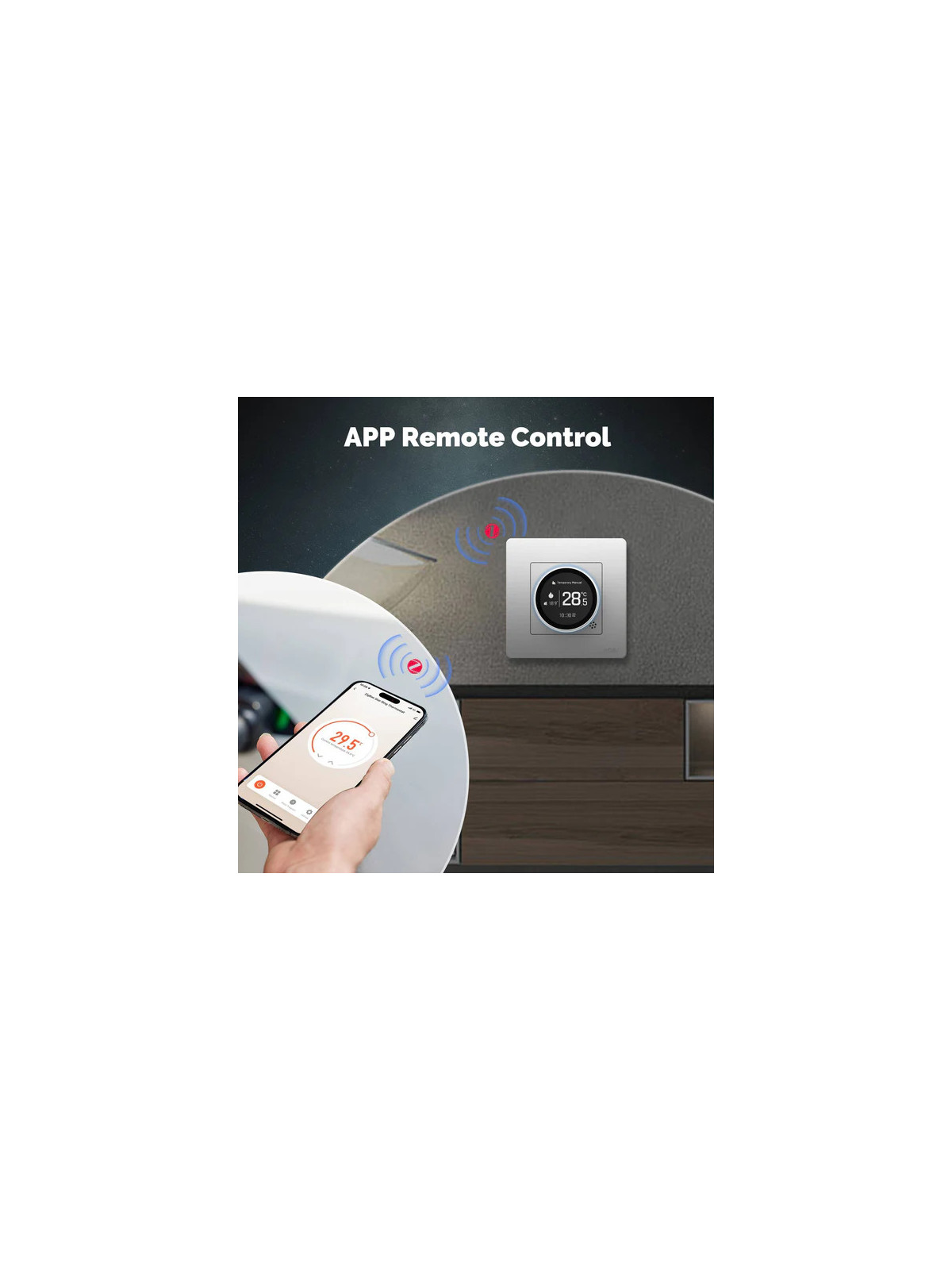 Moes "ZHT-SR-GA-XX-MS" - Thermostat ZigBee pour plancher chauffant Hydraulique - Compatible Tuya Smart Life, Lidl Home, Jeedom