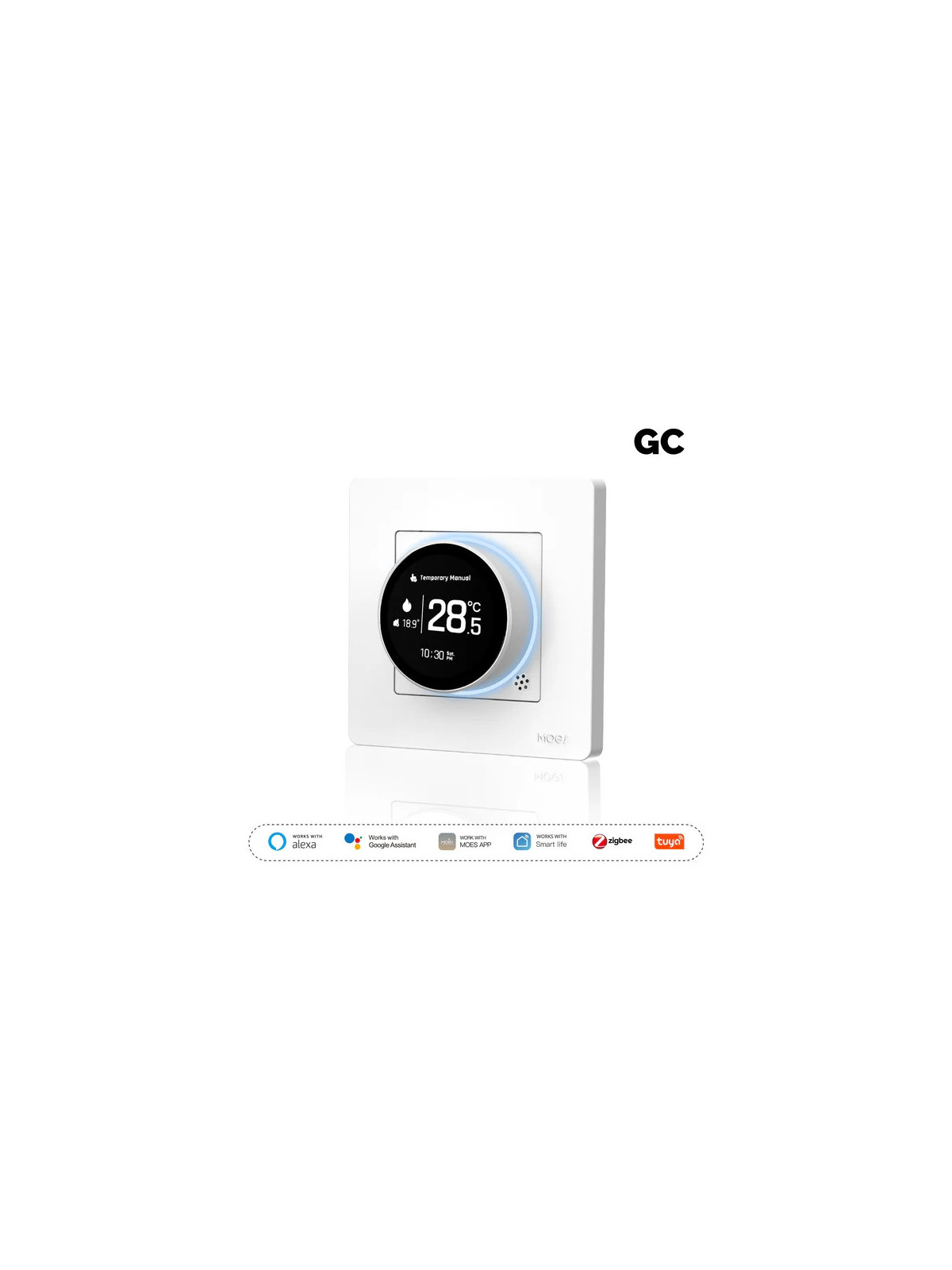Moes "ZHT-SR-GC-XX-MS" - Thermostat contact sec ZigBee pour chaudière (eau et gaz) - Compatible Tuya Smart Life, Lidl Home