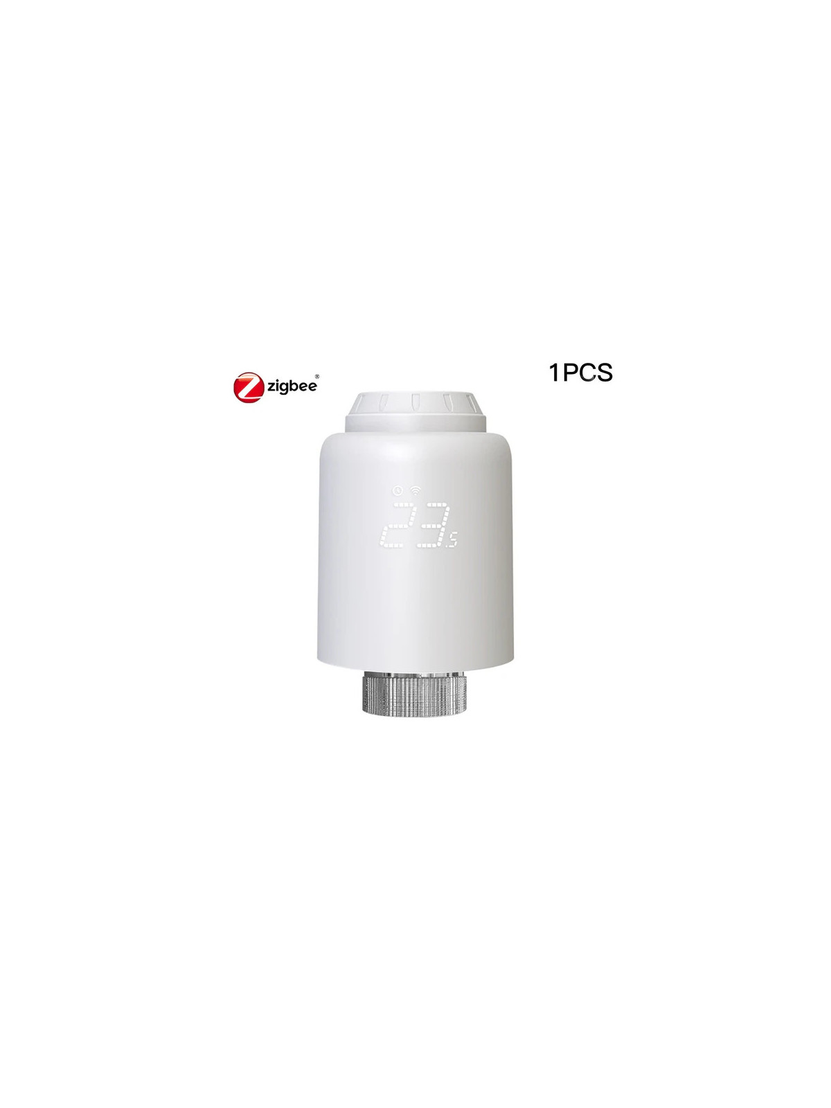 Moes "ZTRV-PJ-601-MS" - Tête thermostatique ZigBee - Compatible Tuya Smart Life, Lidl Home, Google Home et Amazon Alexa
