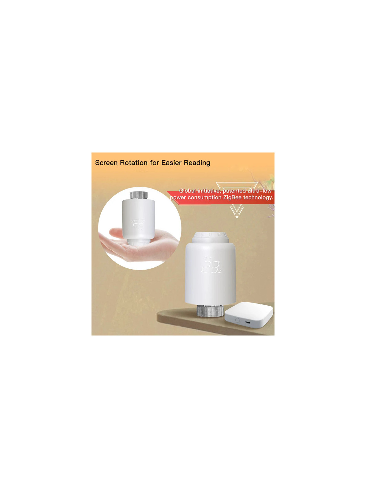 Moes "ZTRV-PJ-601-MS" - Tête thermostatique ZigBee - Compatible Tuya Smart Life, Lidl Home, Google Home et Amazon Alexa