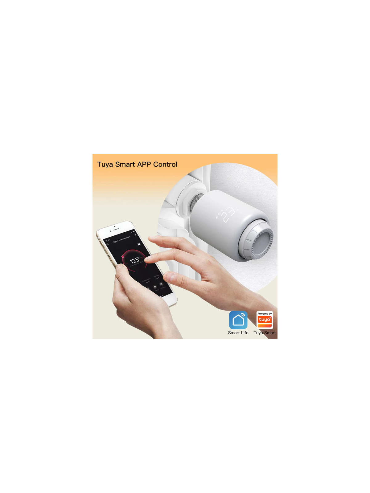 Moes "ZTRV-PJ-601-MS" - Tête thermostatique ZigBee - Compatible Tuya Smart Life, Lidl Home, Google Home et Amazon Alexa