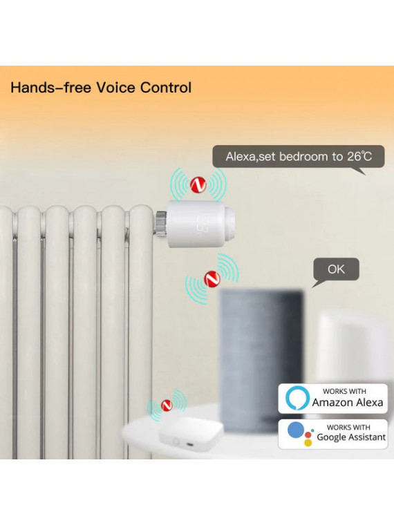 Moes "ZTRV-PJ-601-MS" - Tête thermostatique ZigBee - Compatible Tuya Smart Life, Lidl Home, Google Home et Amazon Alexa