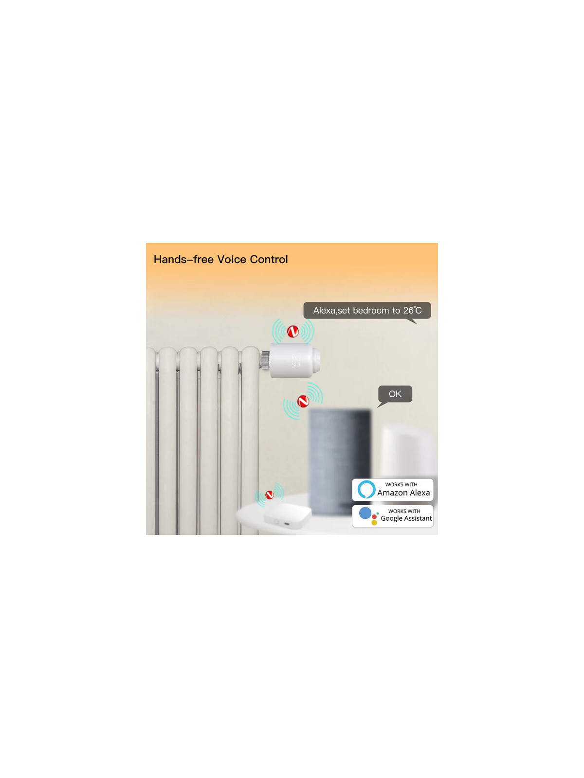Moes "ZTRV-PJ-601-MS" - Tête thermostatique ZigBee - Compatible Tuya Smart Life, Lidl Home, Google Home et Amazon Alexa