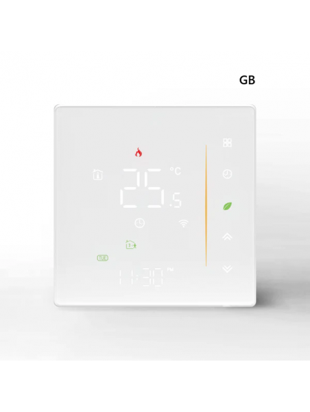 Moes "ZHT-006-GB-XX-MS" - Thermostat tactile ZigBee pour plancher chauffant électrique - Compatible Tuya Smart Life, Lidl Home