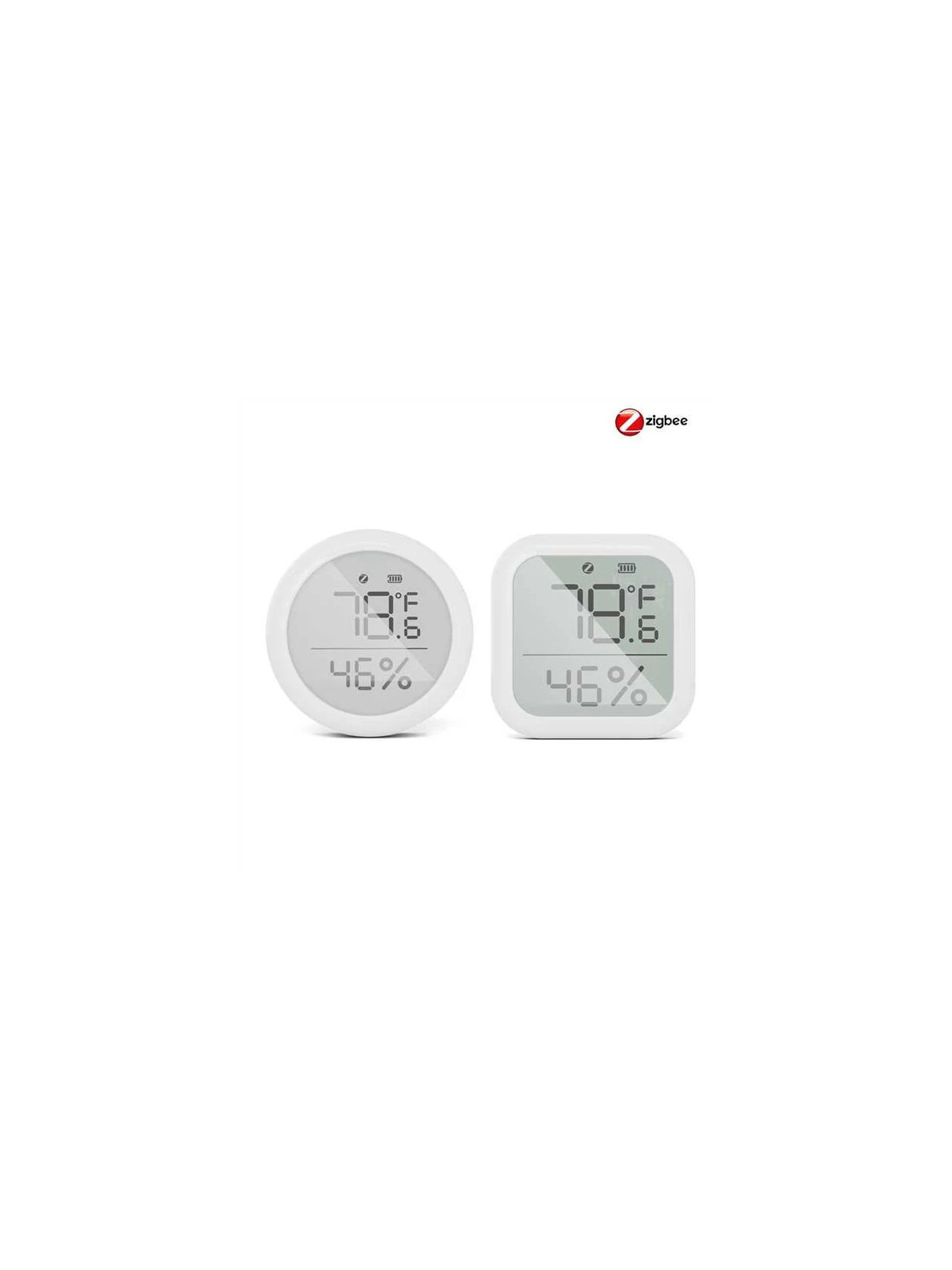 Moes "ZSS-KB-TH-LX-C-MS" - Capteur ZigBee de température et d'humidité avec écran -Compatible Tuya Smart Life, Lidl Home, Jeedom