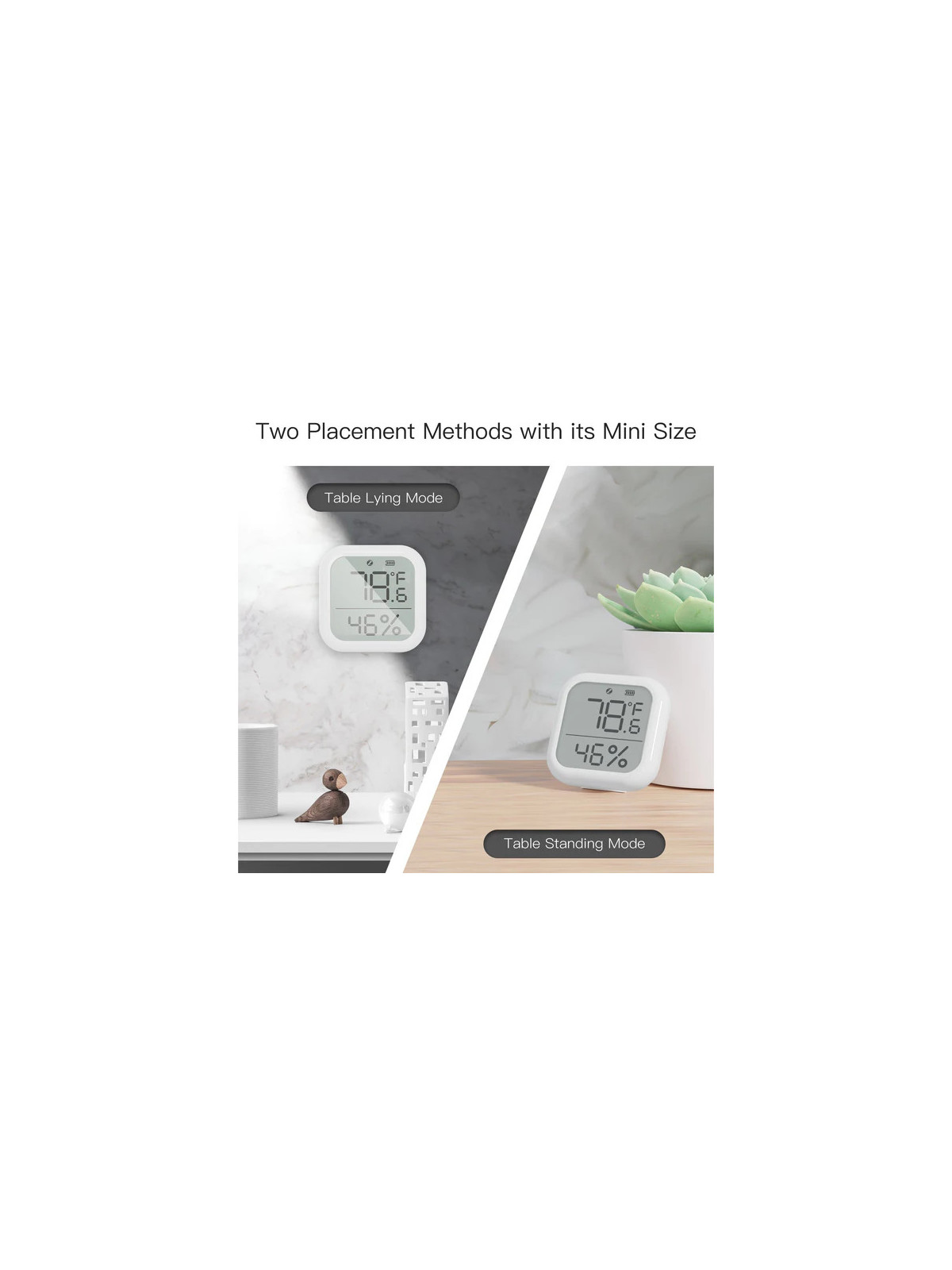 Moes "ZSS-KB-TH-LX-C-MS" - Capteur ZigBee de température et d'humidité avec écran -Compatible Tuya Smart Life, Lidl Home, Jeedom