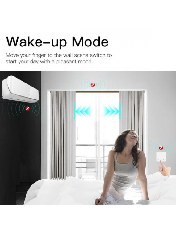 Moes "ZT-B-EU2-MS" - Interrupteur émetteur mural / contrôleur de scènes ZigBee à 2 boutons - Compatible Tuya Smart, Lidl Home