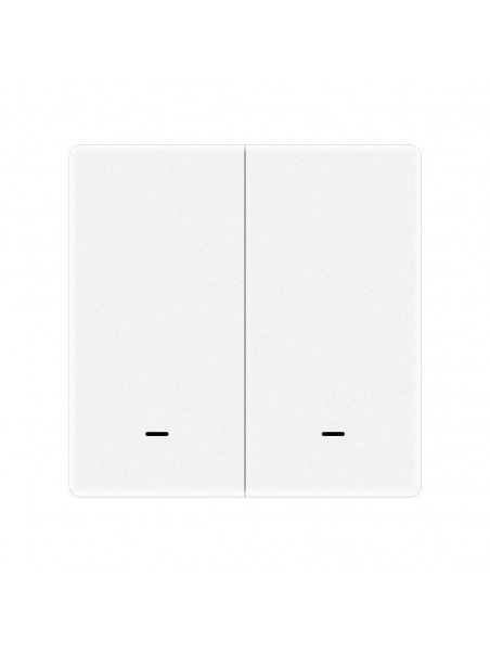Moes "ZT-B-EU2-MS" - Interrupteur émetteur mural / contrôleur de scènes ZigBee à 2 boutons - Compatible Tuya Smart, Lidl Home