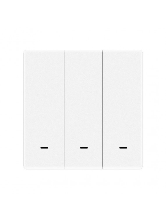 Moes "ZT-B-EU3-MS" - Interrupteur émetteur mural / contrôleur de scènes ZigBee à 3 boutons - Compatible Tuya Smart, Lidl Home