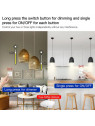 Moes "ZS-EUD1-XX-MS" - Interrupteur 1 sortie variateur de lumière avec neutre ZigBee - Compatible Tuya Smart Life