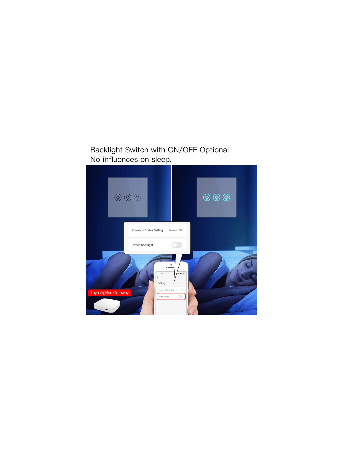 Moes "ZS-EUD1-XX-MS" - Interrupteur 1 sortie variateur de lumière avec neutre ZigBee - Compatible Tuya Smart Life