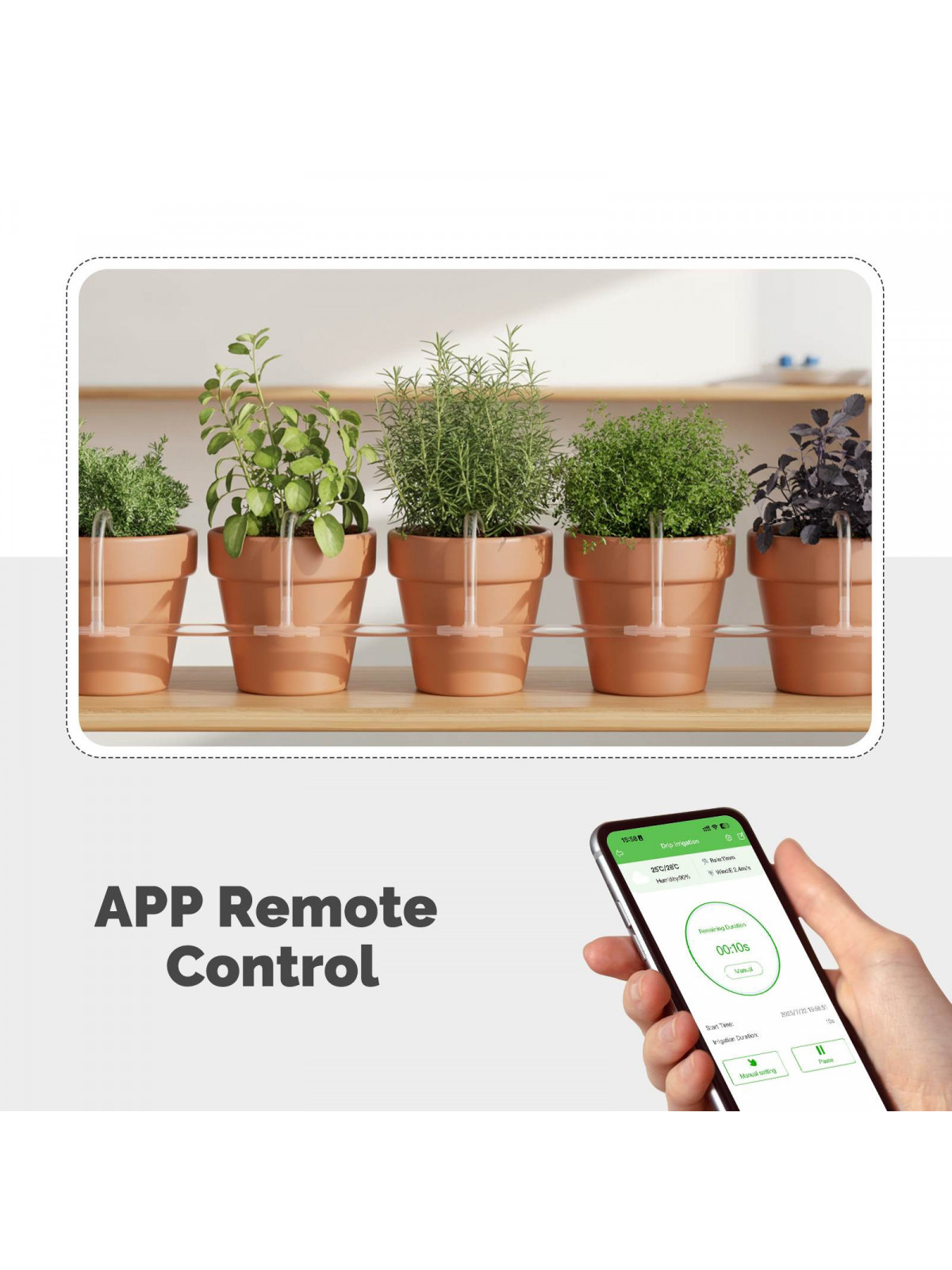 Moes "WWP-GDT102W-MS" - Arroseur automatique pour plantes intérieures WiFi - Compatible Tuya Smart Life, Alexa et Google Home