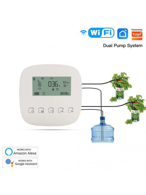 Moes "WWP-BY-908" - Système d'arrosage WiFi par microgouttes pour plantes - Compatible Tuya Smart Life, Alexa et Google Home