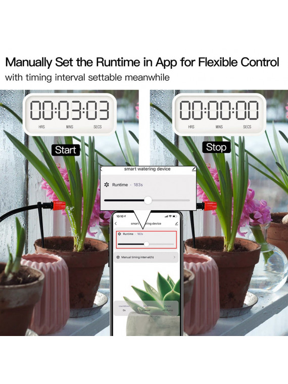 Moes "WWP-BY-908" - Système d'arrosage WiFi par microgouttes pour plantes - Compatible Tuya Smart Life, Alexa et Google Home